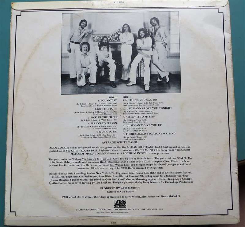 Vintage Vinyl LP - Average White Band - VG cover/G+