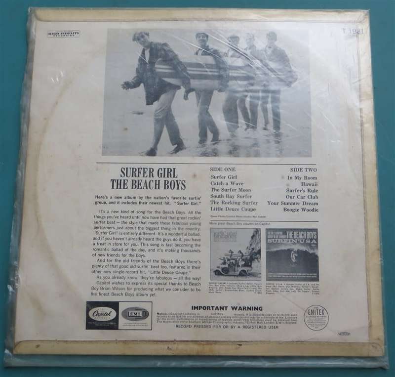 Vintage Vinyl LP - The Beach Boys - Surfer Girl- VG/VG