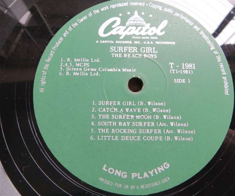 Vintage Vinyl LP - The Beach Boys - Surfer Girl- VG/VG