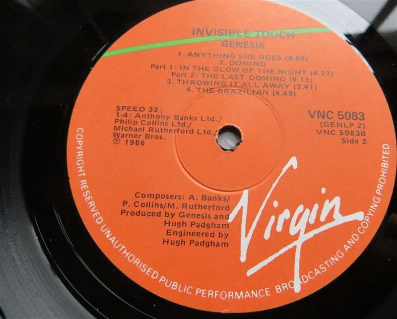 Vintage Vinyl LP - Genesis - Invisible Touch - G Cover/VG