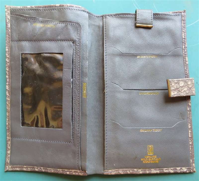 Busby genuine Buffalo Hide Leather Travel Wallet