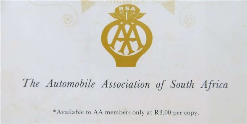 1969 AA Vintage Road Atlas & Touring Guide of South Africa 3rd Edition