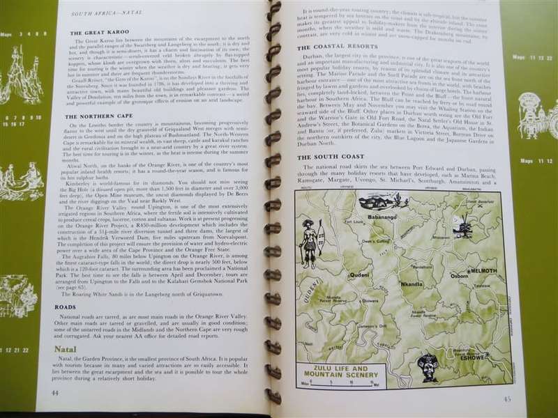 1969 AA Vintage Road Atlas & Touring Guide of South Africa 3rd Edition