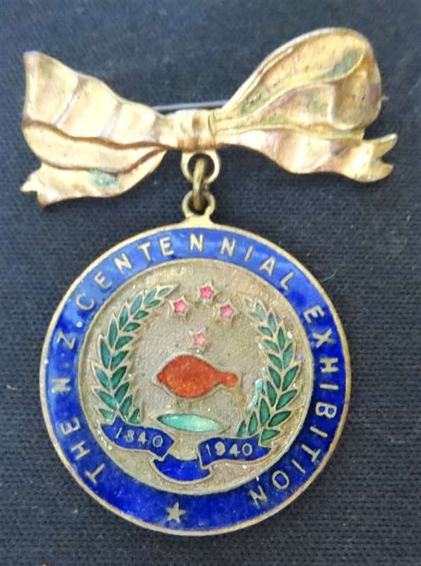 1940 The N.Z Centennial Exhibition Medallion Enamelled