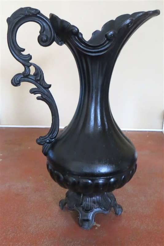 Large Ornate Italian Blackened Pewter Jug/Pitcher +-300mm high