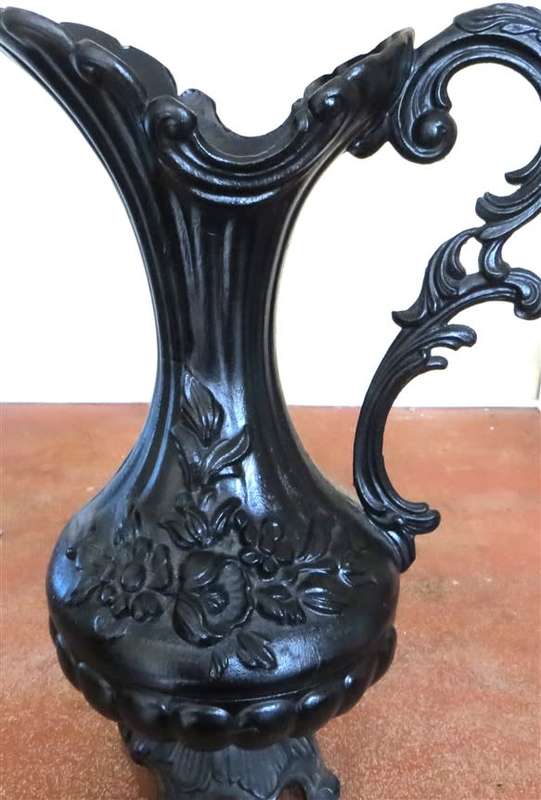 Large Ornate Italian Blackened Pewter Jug/Pitcher +-300mm high