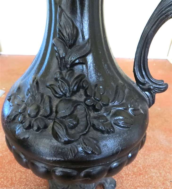 Large Ornate Italian Blackened Pewter Jug/Pitcher +-300mm high