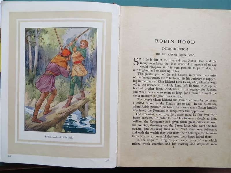 Robin Hood - Vintage E.C Vivian with 16 x Colour Plates by Harry G.Theaker 1950`s