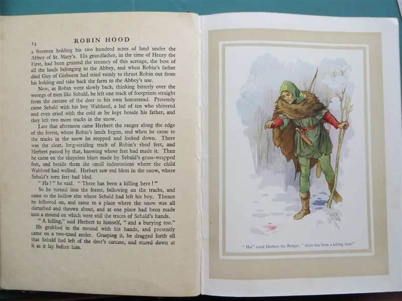Robin Hood - Vintage E.C Vivian with 16 x Colour Plates by Harry G.Theaker 1950`s
