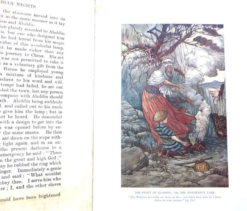 The Arabian Nights - Illustrated by Charles Folkard - 1929 Spine cover damaged Great Plates