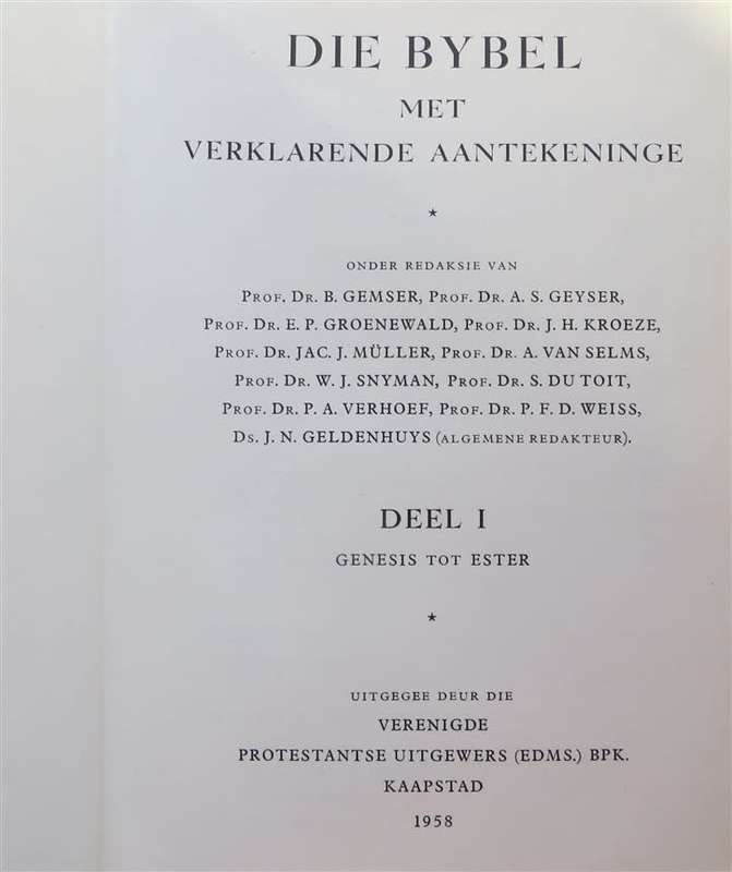 1958/59 Die Bybel met Verklarende Aantekeninge Volume 1+2+3