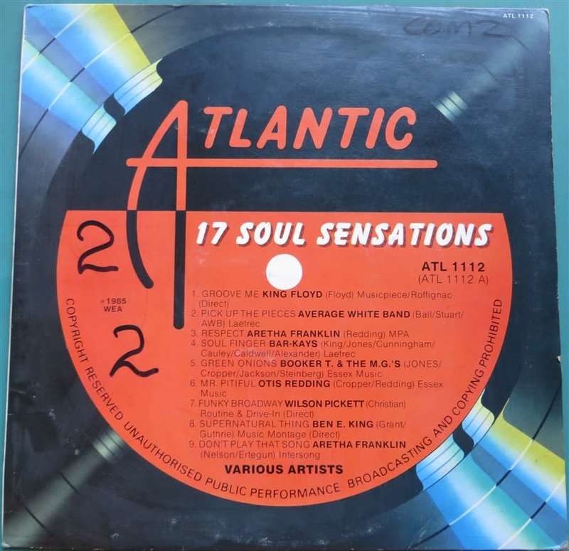 Vintage Vinyl LP - Atlantic Records - 17 Soul Sensations - Cover VG/Vinyl VG+