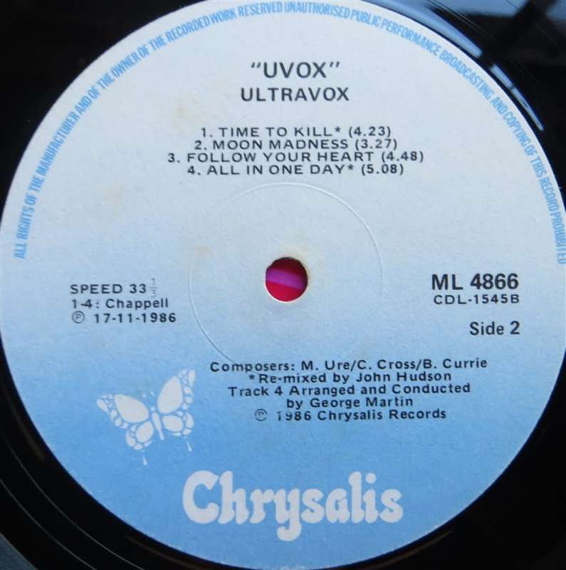 Vintage Vinyl LP - Ultravox - UVOX - Cover VG+ / Vinyl VG+