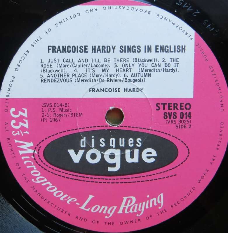 Vintage Vinyl LP - Francois Hardy - Sings in English - Cover VG / Vinyl VG+