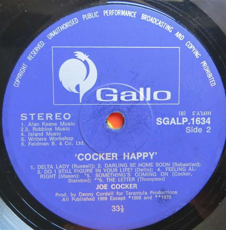 Vintage Vinyl LP - Joe Cocker - Cocker Happy - Cover VG / Vinyl VG