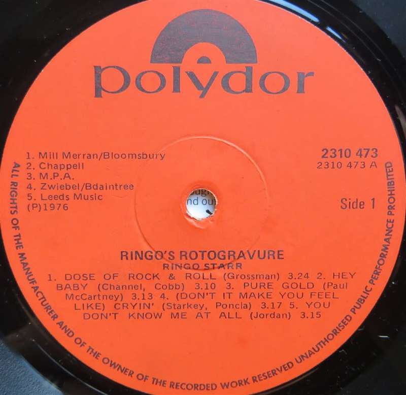 Vintage Vinyl LP - Ringo Starr - Ringo`s Rotogravure - Cover VG / Vinyl VG+