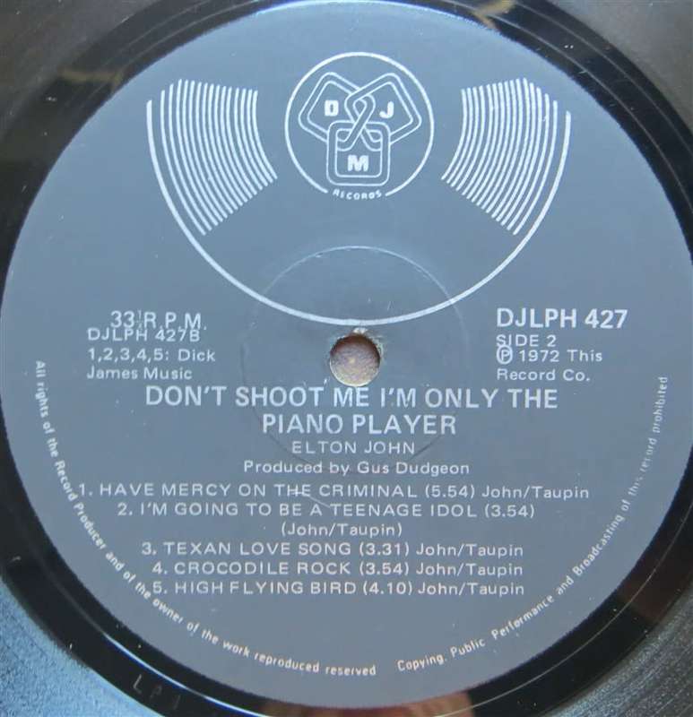 Vintage Vinyl LP - Elton John - Cover VG / Vinyl VG