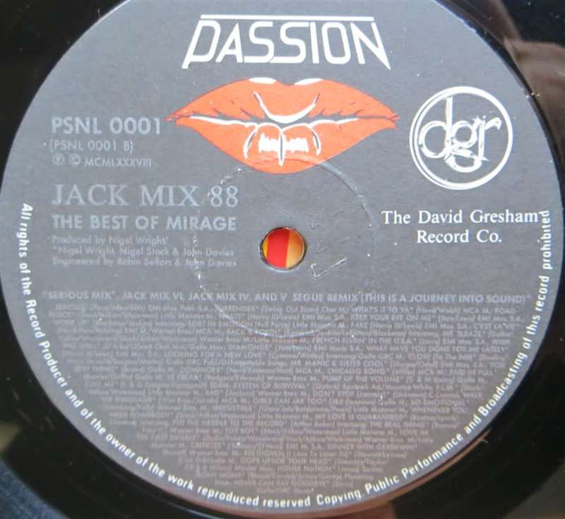 Vintage Vinyl LP - The Best of Mirage - Jack Mix 88 - Cover G+ / Vinyl VG+
