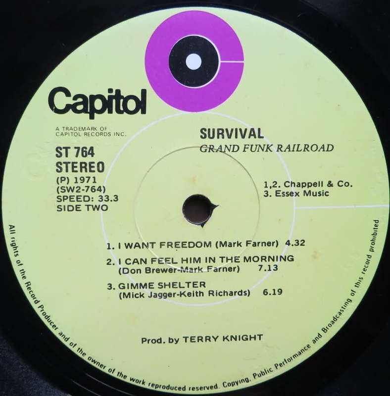 Vintage Vinyl LP - Grand Funk - Survival - Cover VG/ Vinyl VG