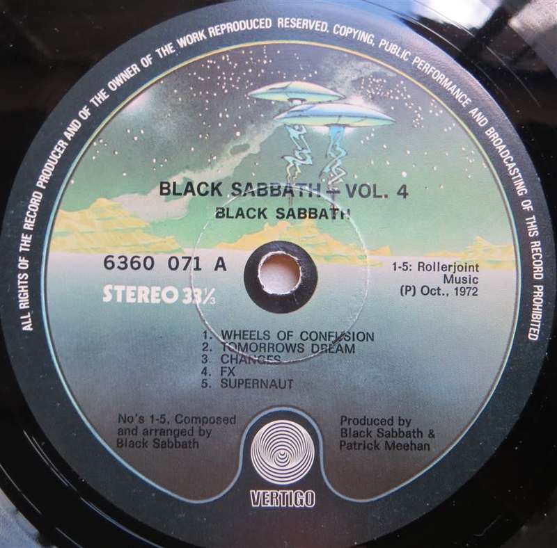 Vintage Vinyl LP - Black Sabbath Vol.4 - Generic CNA Cover / Vinyl VG