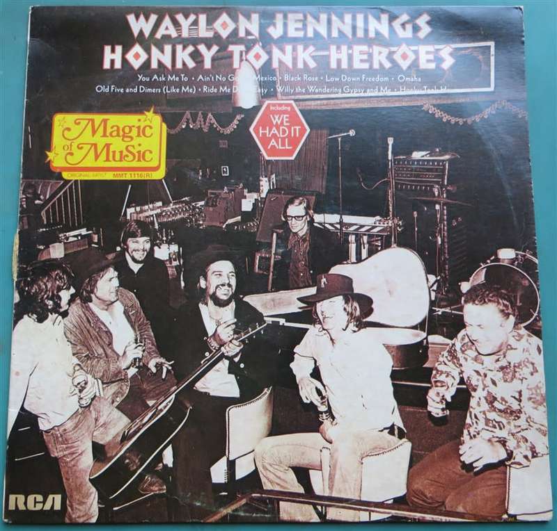 Vintage Vinyl LP - Waylon Jennings - Honky Tonk Heroes - Cover VG / Vinyl VG