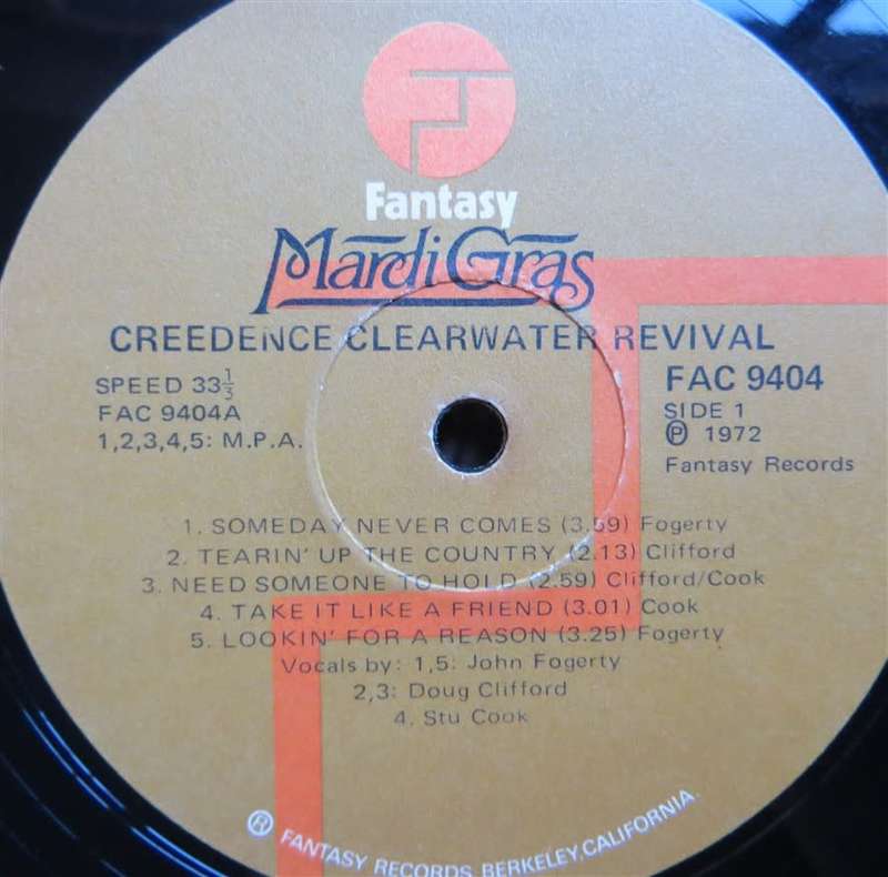 Vintage Vinyl LP - Creedence Clearwater Revival - Mardi Gras Cover VG / Vinyl VG