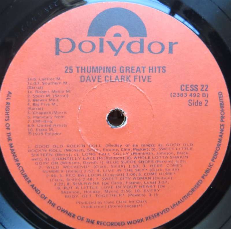 Vintage Vinyl LP - Dave Clark Five - 25 Great Hits VG / Vinyl G