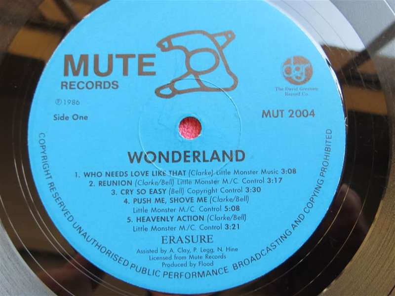 Erasure - Wonderland Vintage Vinyl - Cover poor / Vinyl VG