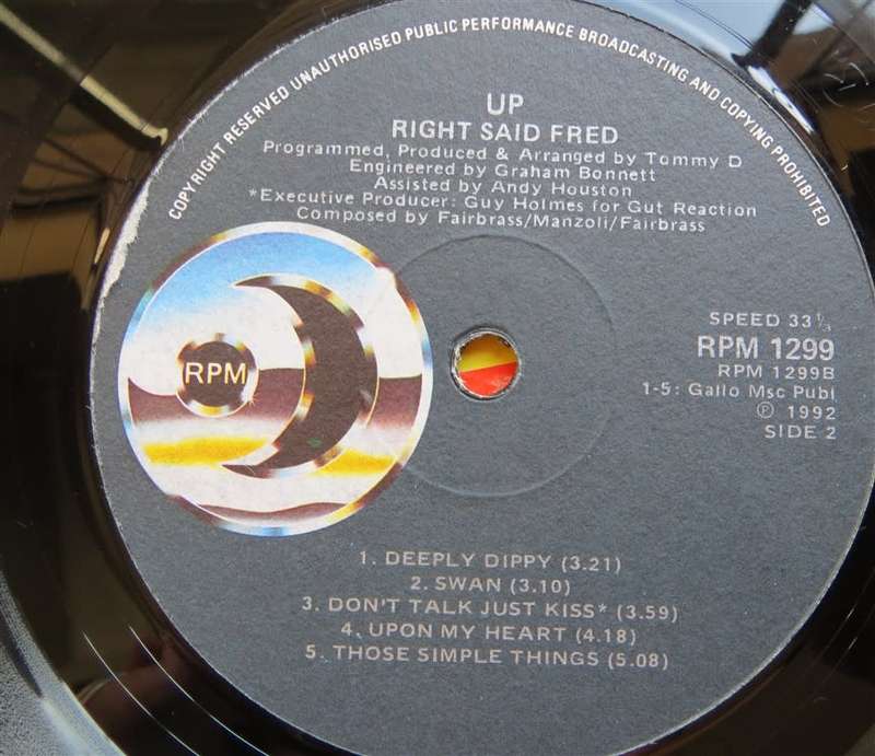 Vintage Vinyl - Right Said Fred - Up - Cover VG / Vinyl VG