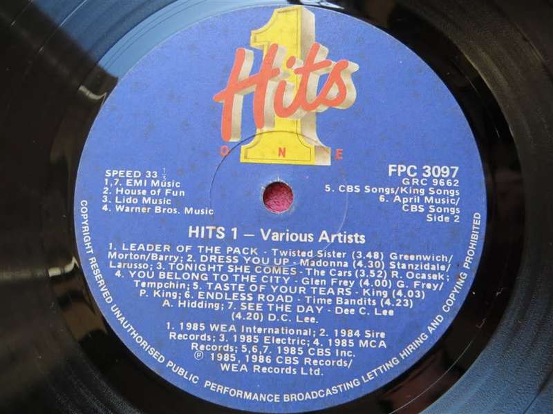 Vintage Vinyl - Hits 1 - Cover VG / Vinyl VG Twisted Sister/Madonna+