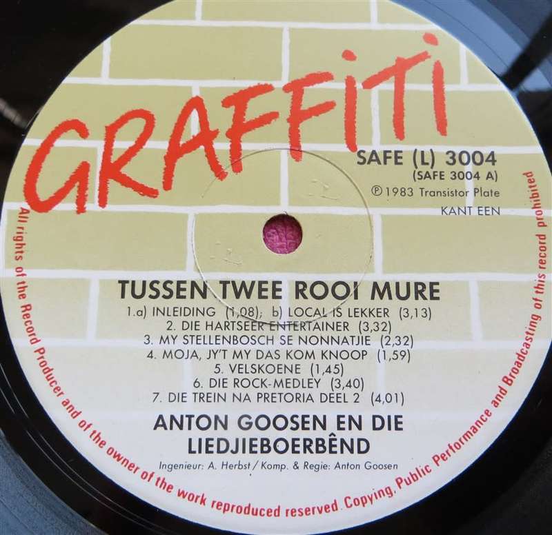 Vintage Vinyl - Anton Goosen - Tussen twee rooi mure Cover VG / Vinyl VG