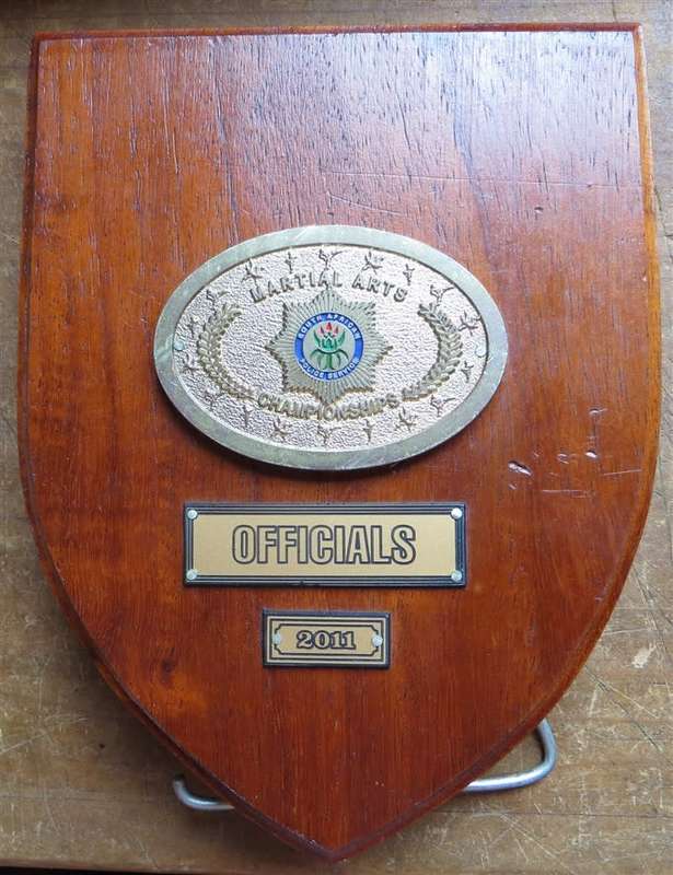 2011 SAPS Martial Arts Championships Officials Plaque