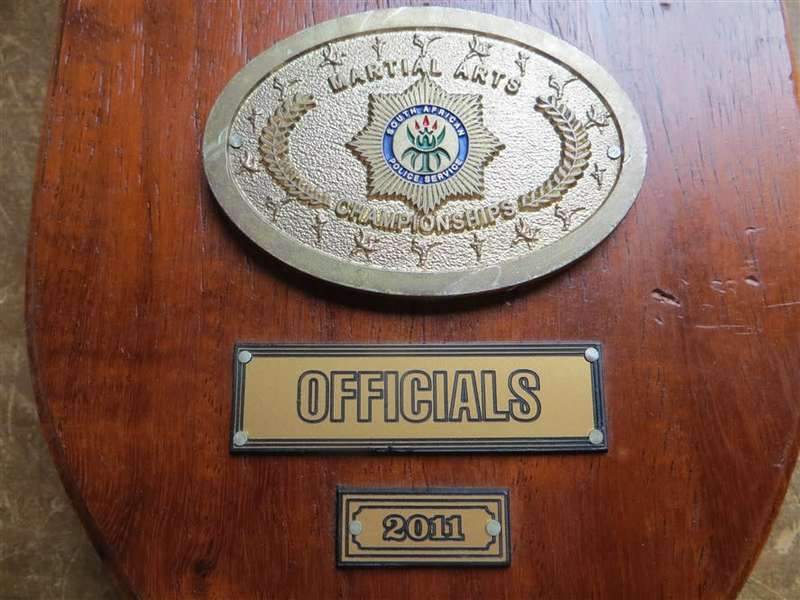 2011 SAPS Martial Arts Championships Officials Plaque