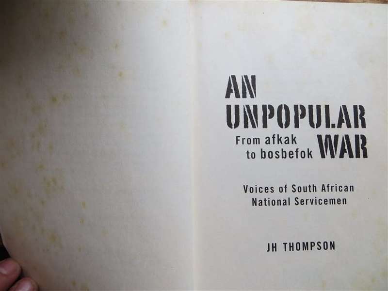 An Unpopular War - Afkak to Bosbevok - JH Thompson