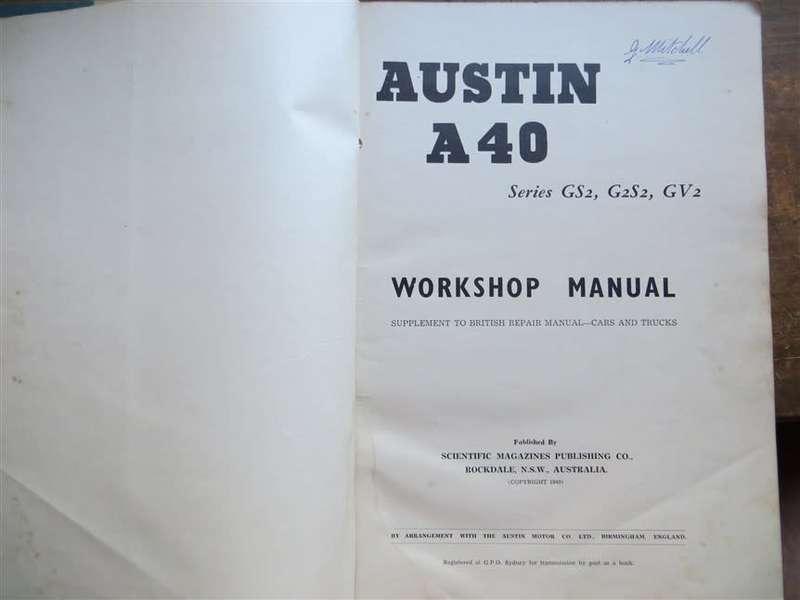 AUSTIN A40 Workshop Manual