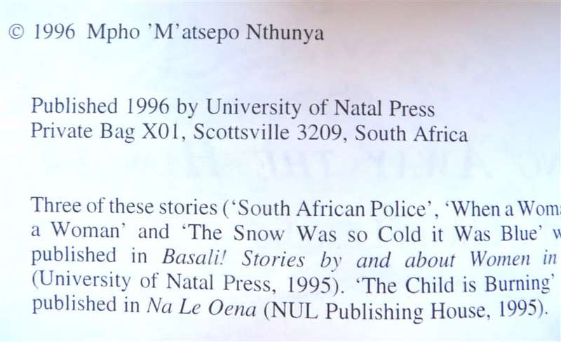 Singing Away the Hunger - Life in Lesotho - signed by author & editor