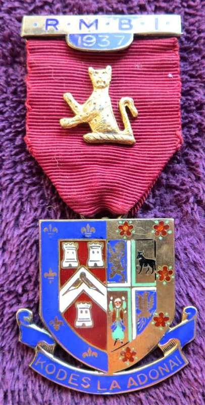 1937 Hallmarked Silver Masonic Medal Enamel Jewel