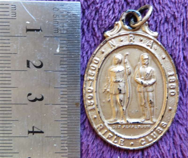 N.R.A Rifle Clubs Pendant/medallion 1860