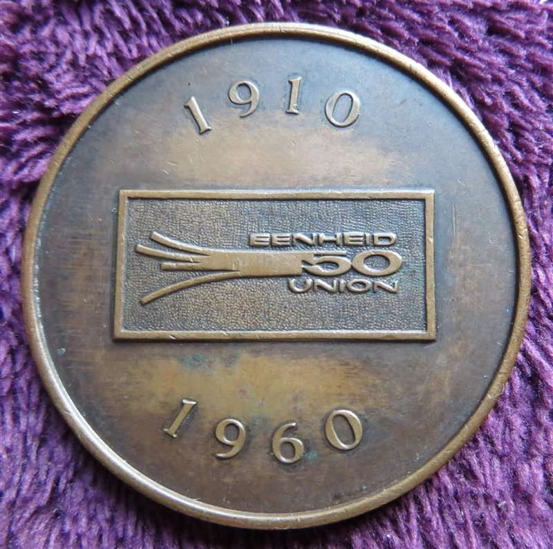 1910-1960 Union 50 Years - Vereeniging Medallion