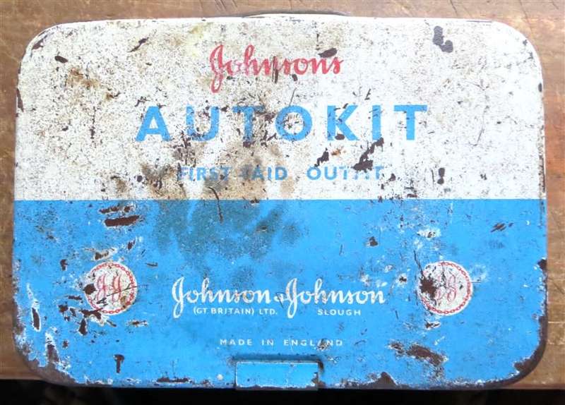 Vintage Johnson & Johnson First Aid Autokit + Contents as shown