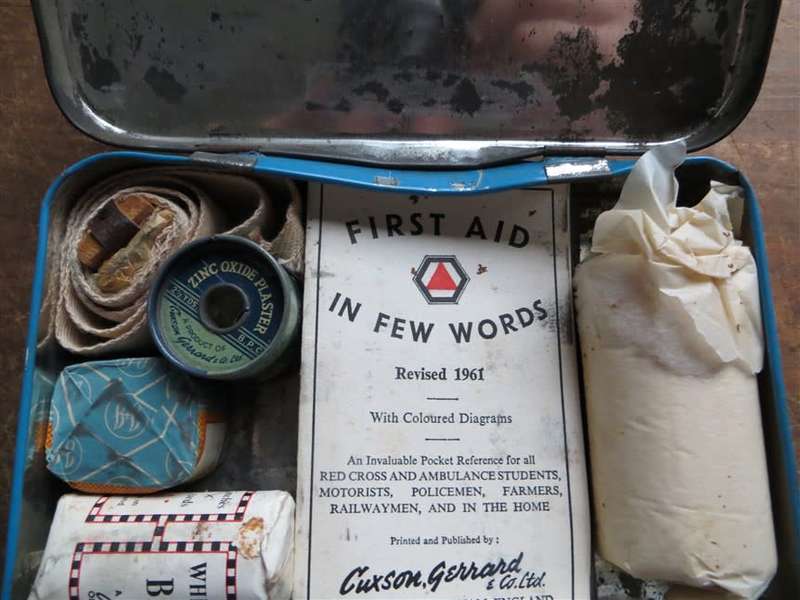 Vintage Johnson & Johnson First Aid Autokit + Contents as shown