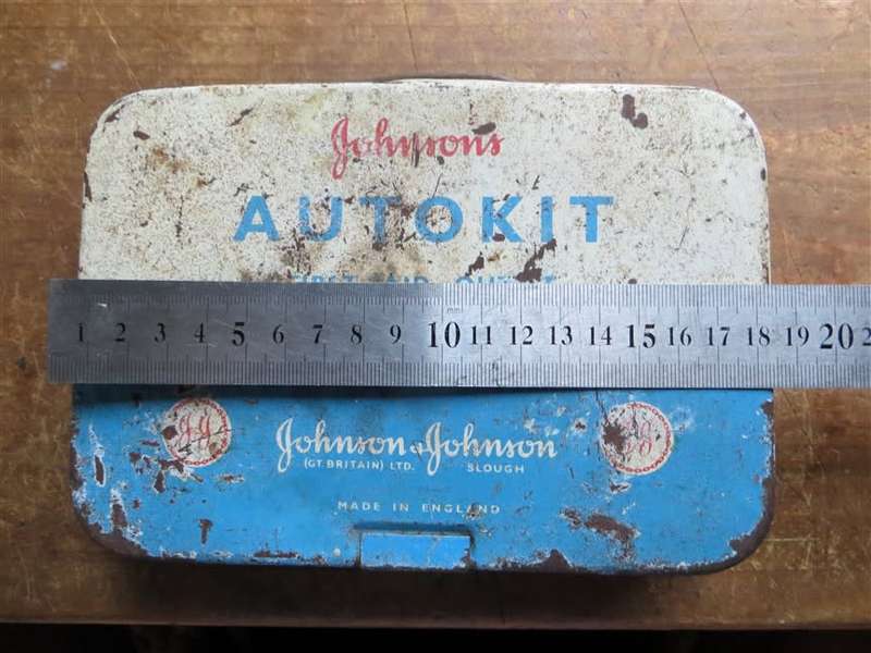 Vintage Johnson & Johnson First Aid Autokit + Contents as shown