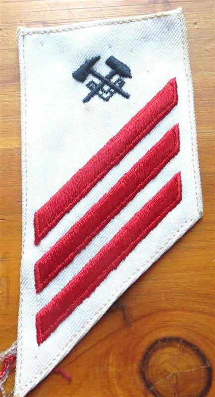 Navy Airman 3 stripes Damage Controlman embroidered rank