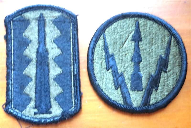 2 x US Army Air Defence embroidered ID Patches