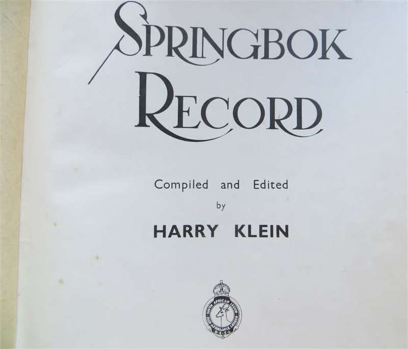 South African Legion - Springbok Record - Harry Klein - 1946 SA Legion