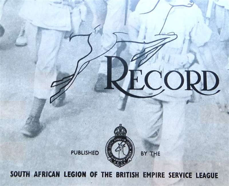 South African Legion - Springbok Record - Harry Klein - 1946 SA Legion