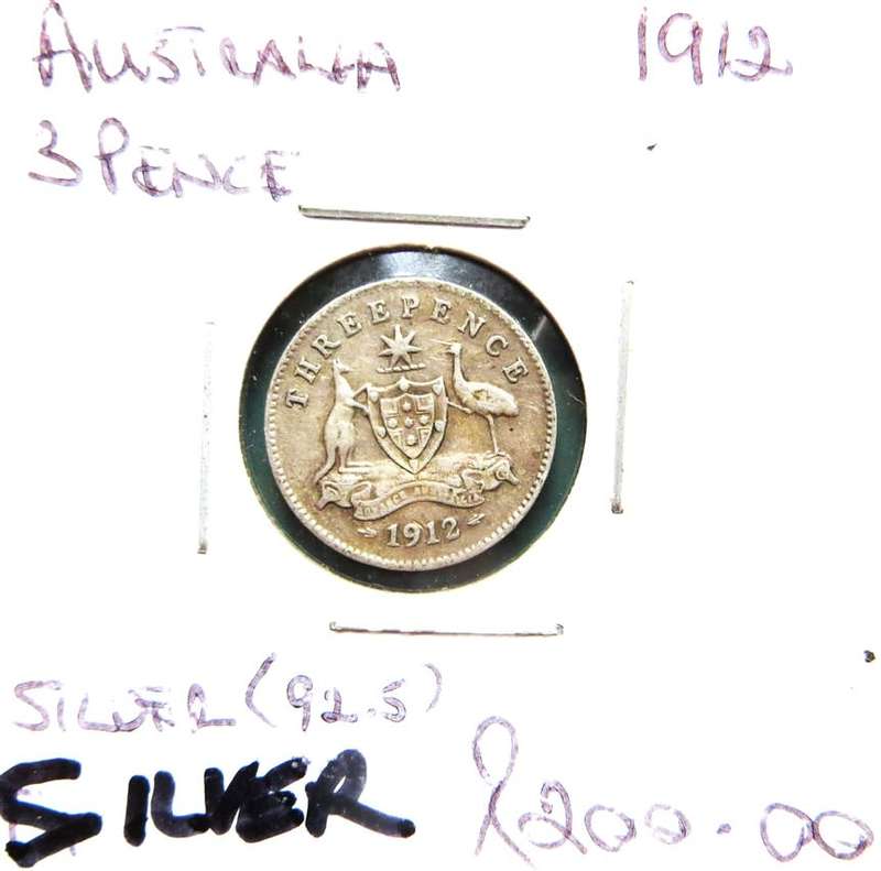 1912 Australia SILVER Threepence 3d