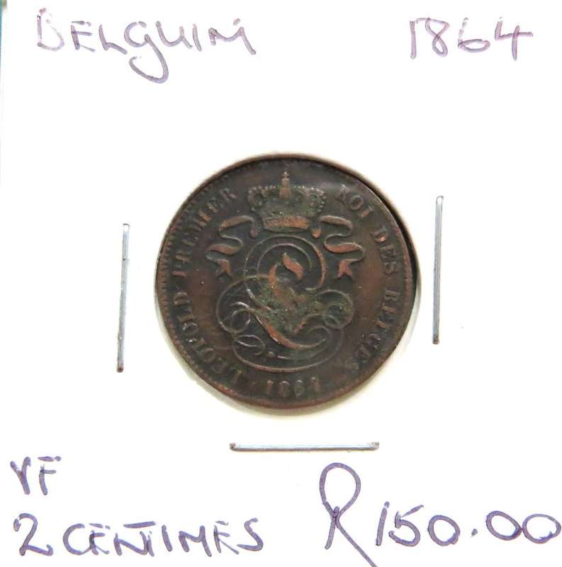1864 Belgium 2 Centimes