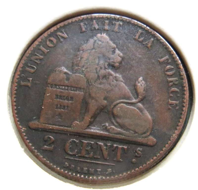 1864 Belgium 2 Centimes