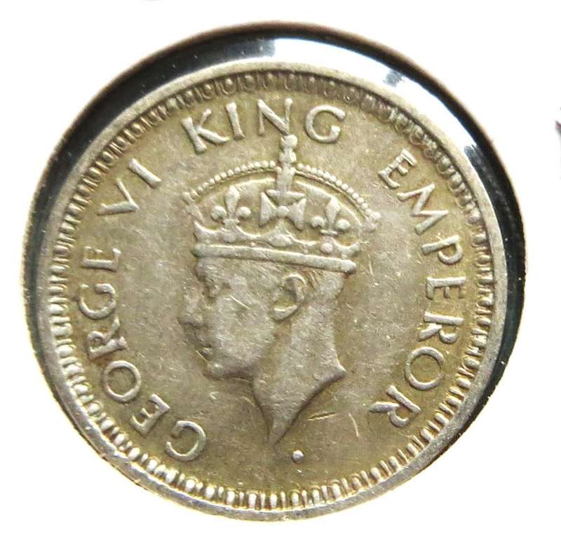 1943 British India Quarter Rupee SILVER